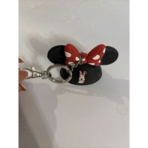 Authentic Original Disney‎ Parks Minnie Mouse Ears Rubber Keychain